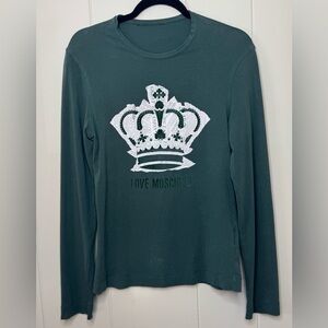 Love Moschino Graphic Crown Long Sleeve Tee Small*